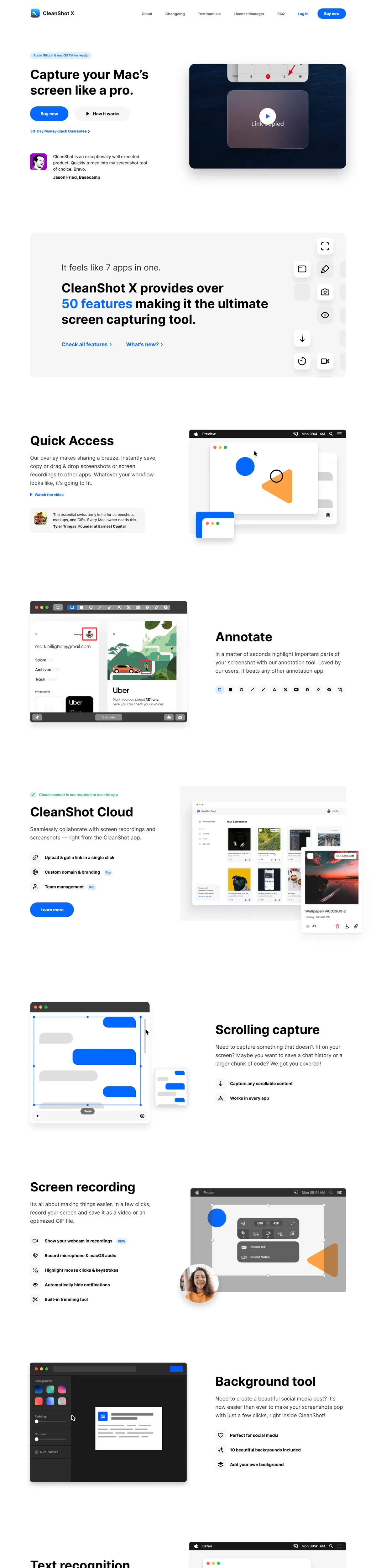 Full page of cleanshot.com